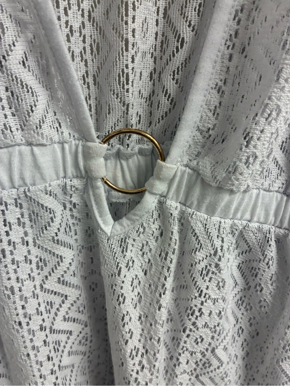 Time and Tru White Lace Swim Coverup 3X